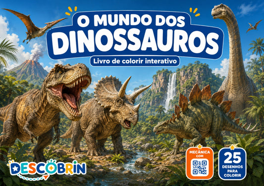 Mundos Dos Dinossauros - Livro de colorir interativo